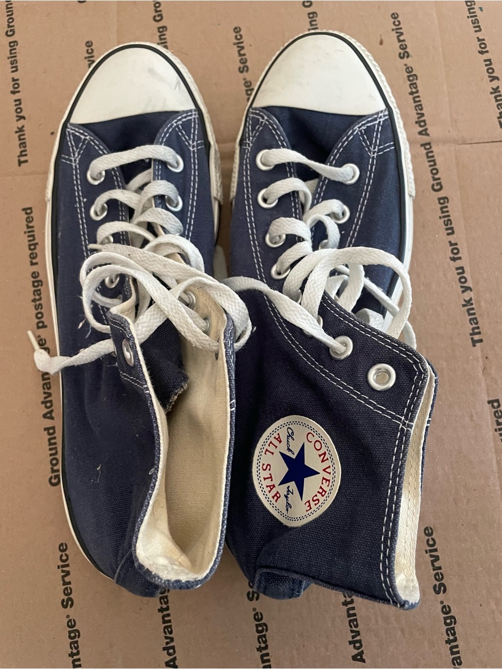 Converse Navy and White High-Top Sneakers